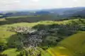 Blick über Böhlen in Richtung Osten