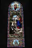 Herz-Jesu-Erscheinung, unten die Kirche Sacré-Cœur de Montmartre