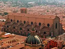 Basilika San Petronio in Bologna, die größte gotische Backsteinkirche der Welt