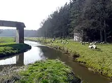 Die Mündung der Bomlitz in die Böhme mit ehemaliger Eibia-Werkbahnbrücke