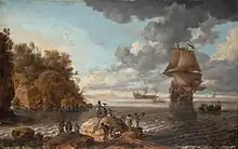 Niederländisches Kriegsschiff in den Westindischen Inseln, 1648, Öl auf Leinwand, 47×71 cm (Wadsworth Atheneum)