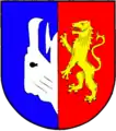(heraldisch) rechts ein stilisierter liegender Adlerkopf (Bosau DE)