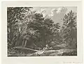 Waldlandschaft mit Holzbrücke, von C.C. Huijsmans signiert, Rijksmuseum, Amsterdam.