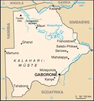 Karte von Botswana
