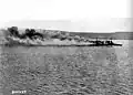Während der Schlacht von Gallipoli lief die Bouvet auf türkische Minen und sank (1915)