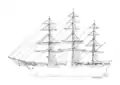 Zeichnung der Cisne Branco (stehendes Gut)