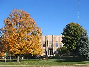Das Bremer County Courthouse in Waverly, gelistet im NRHP Nr. 03000821
