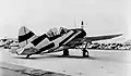Eine F2A Buffalo der US Navy im experimentellen Dazzle camouflage (1940)