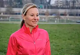 Brigitte McMahon beim Zürich-Marathon, 2015
