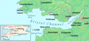 Karte des Bristolkanals