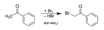 α-Bromierung von Acetophenon, Aluminiumchlorid wirkt als saurer Katalysator