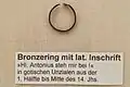 Bronzering mit der lateinischen Inschrift Hl. Antonius steh mir bei