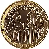Benedikt u. Scholastika50 Euro Gold (2002)