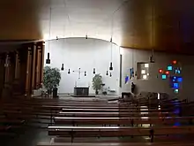 Hermann Baur (1894–1980) Architekt. Röm.-kath. Bruder Klaus Kirche (1955–1959) in Birsfelden, Schweiz