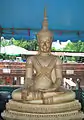 Bild 1: Virasana-Haltung, Unterwerfung des Mara (Ayutthaya-Stil), Wat Na Phra Men, Geschichtspark Ayutthaya