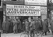 Ausverkauf eines Geschäftlokals in der Friedrichstraße