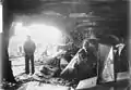 Gefechtsschaden auf der Derfflinger unterhalb der Brücke nach der Skagerrakschlacht 1916