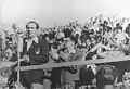 Der FDJ-Vorsitzende Erich Honecker spricht bei der Eröffnungsfeier der Spiele