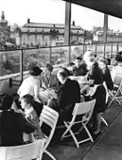 Blick von der Terrasse auf den Zwinger