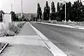 Pirna: historische Aufnahme der damaligen Fernverkehrsstraße 172 (F 172) im Bereich der heutigen Sachsenbrücke, Blickrichtung Dresden (Aufnahme 1981)