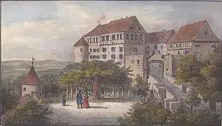 Burg Bodenstein koloriert (1840)