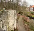 Blick vom Turm auf den Wassergraben