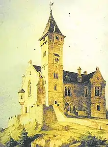 Entwurf Dollmanns für die nicht ausgeführte Burg Falkenstein bei Pfronten, 1884