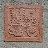 Ehewappen des Brendel von Homburg-Stein zu Nassau an der Burg Friedberg (16. Jh.)
