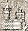 Marienburg 1363; stilisierte Darstellung auf der Grabplatte Bischof Heinrichs III.