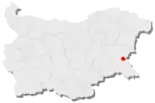 Karte von Bulgarien, Position von Burgas hervorgehoben
