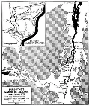Burgoynes Zug auf Albany, Juni bis Oktober 1777