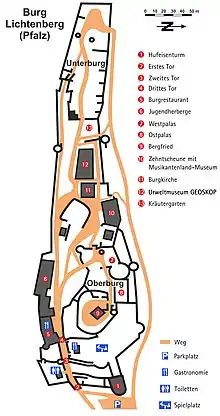 Burgplan von Burg Lichtenberg 2020