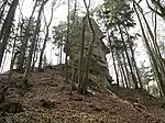 Bild 4: Der Felsturm an der Ostseite des Burghügels