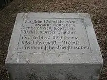 Gedenkstein auf dem Burgstall