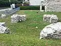 Hakenförmige Fundamente des inneren Lichthofes, Ansicht aus SO