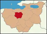 Karte der Türkei, Position von Nilüfer hervorgehoben