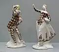 Commedia dell’arte-Figuren Mezzetino und Lalage, Franz Anton Bustelli, ca. 1760, Bayerisches Nationalmuseum, München