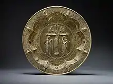 Byzantinische Weihebrotschale, Silber, vergoldet, Konstantinopel Ende 12. Jahrhundert. Kulturstiftung Sachsen-Anhalt, Domschatz Halberstadt