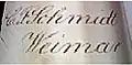 Logo 11888 bis April 1896 oder 1930–1937C.F.Schmidt / Weimar