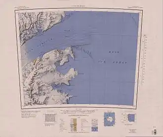 Kartenblatt mit dem nördlichen Teil der Shackleton-Küste ab Kap Selbourne