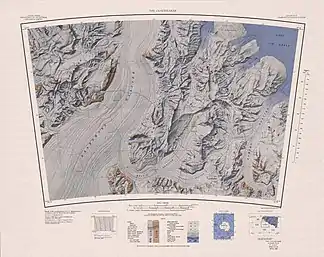 Karte von 1965, in der Mitte die Commonwealth Range
