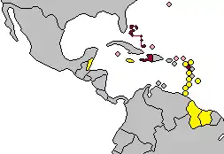 CARICOM-Reisepass:﻿Mitglieder mit CARICOM-Reisepass﻿Mitglieder ohne CARICOM-Reisepass﻿Assoziierte Mitglieder