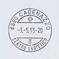 Stempel des Post-Logistikzentrums Cadenazzo; Mai 2015.
