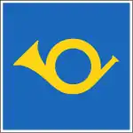 Bergpoststrassenschild in der Schweiz (Beginn)