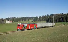 Kehrichtzug auf dem Weg nach La Chaux-de-Fonds