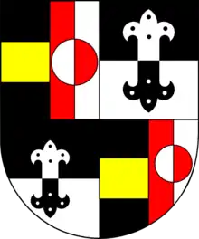 Wappen (ohne Zierde) des Franz Ferdinand von Kuenburg, Bischof von Laibach (Ljubljana, Slowenien) (1701 – 1711), und Erzbischof von Prag (1711 – 1731)