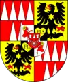 Gemehrtes Wappen des Ferdinand Julius von Troyer (Troyer von Gießbach): Bischof von Olmütz