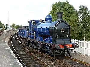 Lokomotive 828 der Klasse 812 im Bahnhof Aviemore