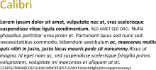Schriftbeispiel für Calibri