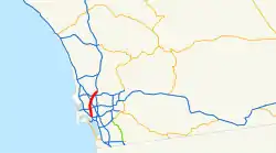 Karte der California State Route 163